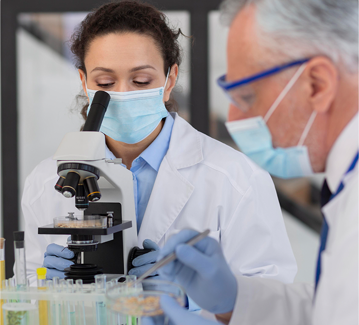 Lab professionals working